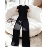 Selianne Women's Elegant Commute Color Block Patchwork Fitted Jumpsuit