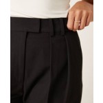 ASOS DESIGN tailored wide leg pants with pleat detail in black