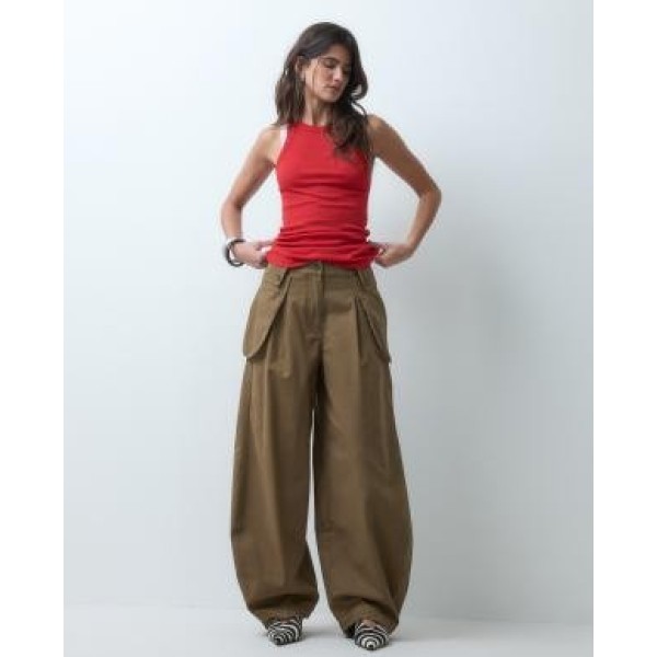 ASOS DESIGN cargo pants with side pocket detailing in tan