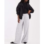 adidas Originals plaid track pants in gray