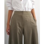 Topshop wide leg flowing trouser in taupe heather