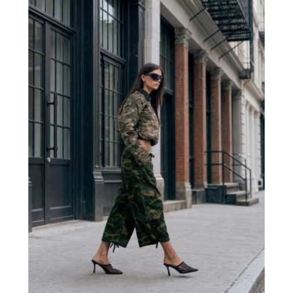Lioness exclusive Frankie tie detail cropped wide leg capri pants in camo