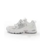 New Balance 530 sneakers with ribbon laces in silver - Exclusive to ASOS