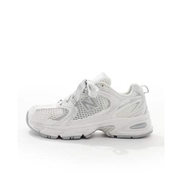 New Balance 530 sneakers with ribbon laces in silver - Exclusive to ASOS