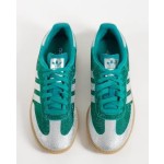 adidas Originals Samba OG sneakers in green and silver rhinestone