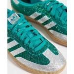 adidas Originals Samba OG sneakers in green and silver rhinestone