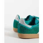 adidas Originals Samba OG sneakers in green and silver rhinestone