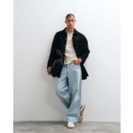 ASOS DESIGN wool look coat in black