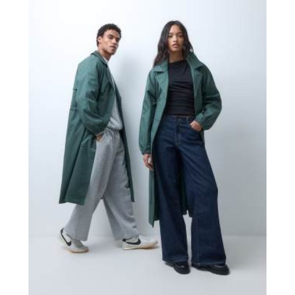 Reclaimed Vintage unisex oversized trench coat with cinched detail in green