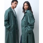 Reclaimed Vintage unisex oversized trench coat with cinched detail in green