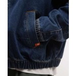 COLLUSION unisex oversized track denim jacket in grunge wash