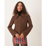 Free People river faux suede jacket in brown