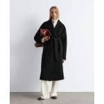 & Other Stories belted wool coat in black