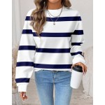 SHEIN LUNE Women's Casual Light-Colored Leopard Print Crew Neck Sweatshirt, Suitable For Autumn/Winter Winter Outfit For Women,Fall Clothes For Women