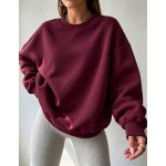 Local
Women's Solid Color Long Sleeve Simple Casual Sweatshirt,Winter Clothes For Women Thermal, Long Sleeve Tops Women Baggy, Vacation Outfits Women Winter