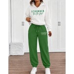 Women's 2 Piece Tracksuit Set, Half Zip Stand Collar Sweatshirt & High Waist Wide Leg Sweatpants, Casual Streetwear Lounge Outfit| Fall Sets