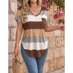Bytebia Bytebia Regular Women's Solid Color V-Neck Short-Sleeved Casual T-Shirt