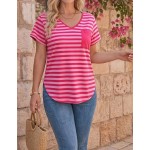 Bytebia Bytebia Regular Women's Solid Color V-Neck Short-Sleeved Casual T-Shirt
