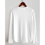 SHEIN LUNE Solid Color Casual Comfortable Versatile Long Sleeve T-Shirt For Women Fall Cloth For Women