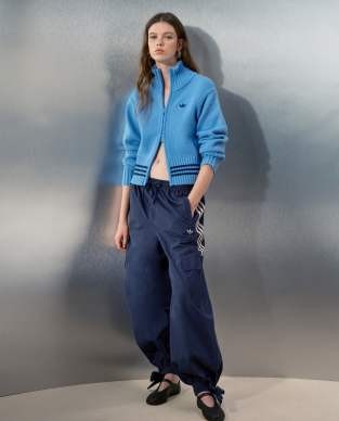 adidas Originals x ASOS balloon cargo sweatpants with ankle tie in navy