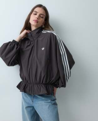 adidas Originals Blousy Oversized Firebird track top in night brown