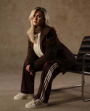 adidas Originals x Molly-Mae Superstar Latte sneakers in cream and brown with double lace