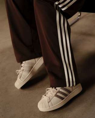 adidas Originals x Molly-Mae Superstar Latte sneakers in cream and brown with double lace