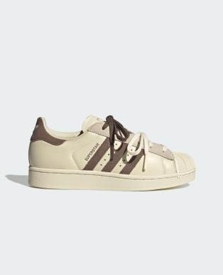 adidas Originals x Molly-Mae Superstar Latte sneakers in cream and brown with double lace